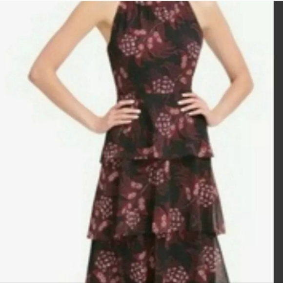 Tommyhilfiger  tierred printed all over high neck sleeveless  flowy form - Picture 1 of 14